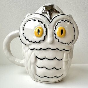Anthropologie Francesca Kaye Mug Cup Owl Magic Halloween Hand Painted Stoneware